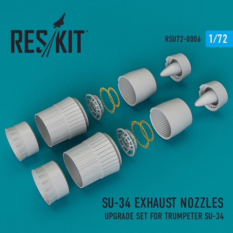 RESKIT RSU72-0006 Tuyères d'échappement Su-34 pour maquette Trumpeter au 1/72