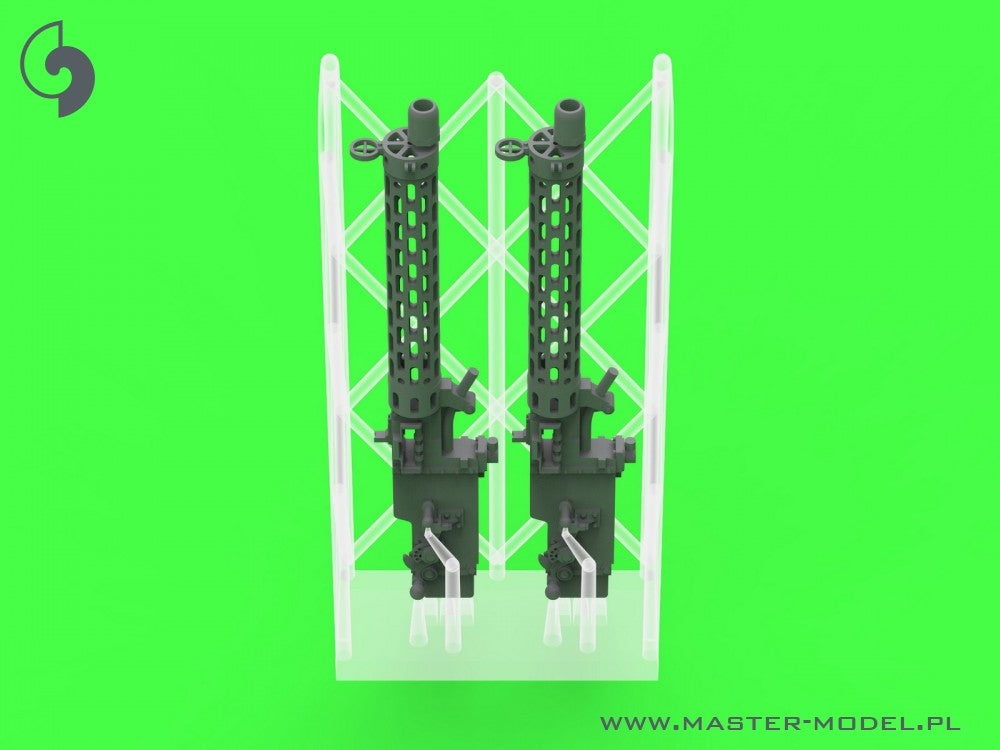 Master AM-48-183 Niemiecki km z okresu I w.św. Spandau LMG 08/15 (2 szt.) - z KRÓTKĄ rączką przeładowania - wydruki 3D i mosiężne lufy 1/48