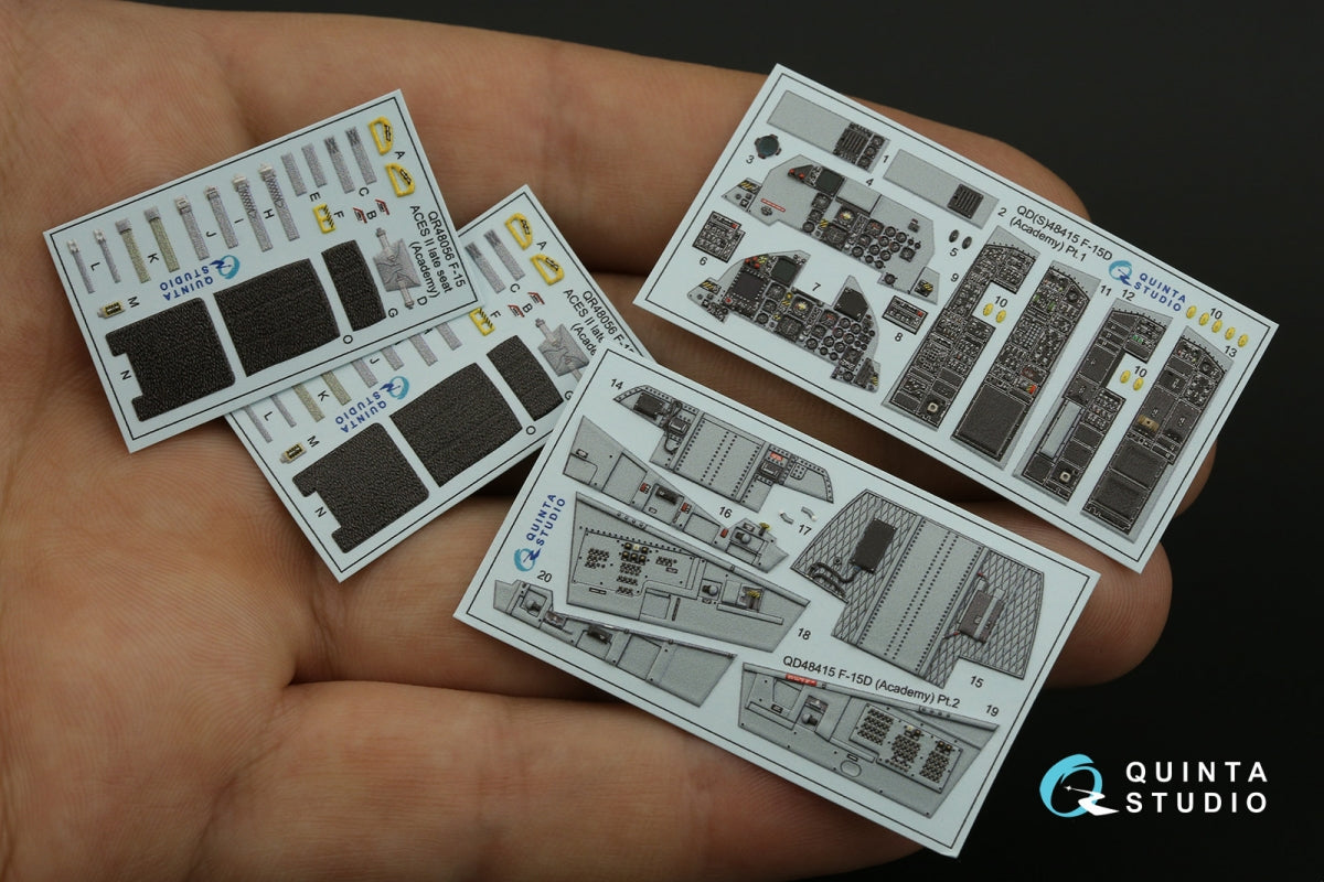 Quinta Studio QD48415 F-15D 3D-Printed coloured Interior on decal paper (Academy) 1/48 – zdjęcie 4