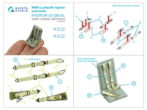 Quinta Studio QR+32033 Ceintures de sécurité pour avions de chasse de la Luftwaffe de la Seconde Guerre mondiale (avec boucles métalliques) (Tous les kits) 1/32 – image 2