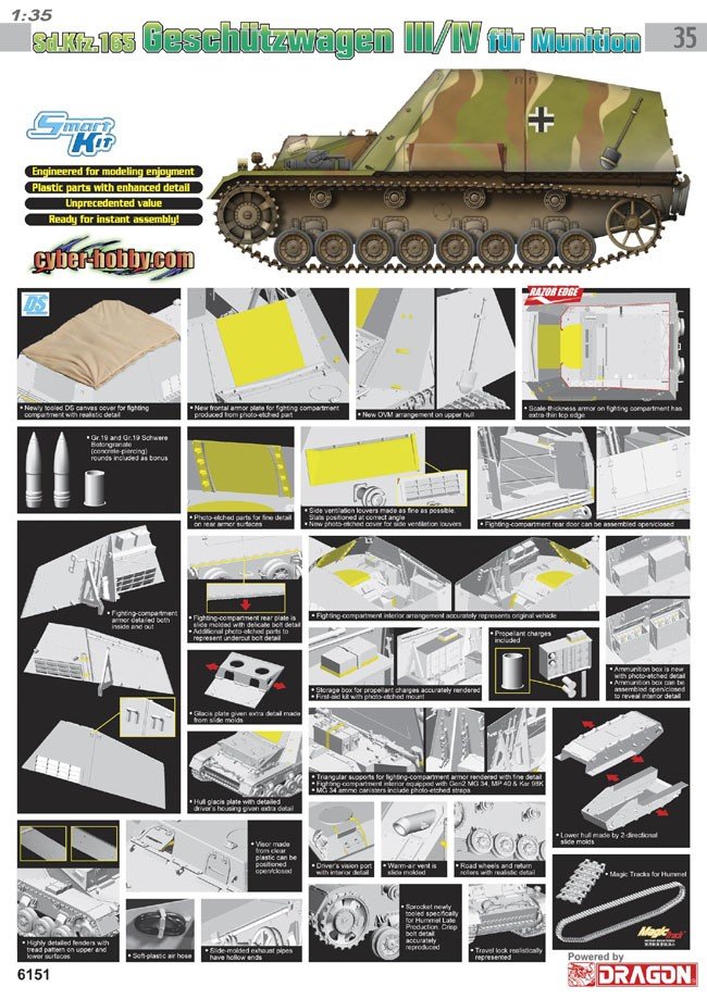 Cyber Hobby 6151 Sd.Kfz.165 Geschutzwagen III/IV fur Munition 1/35 – zdjęcie 2