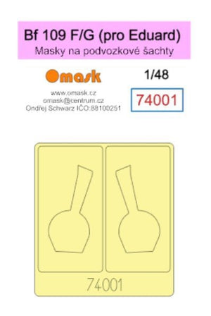 Omask 74001 Bf 109 F/G (for Eduard) wheelbay yellow masking tape 1/48