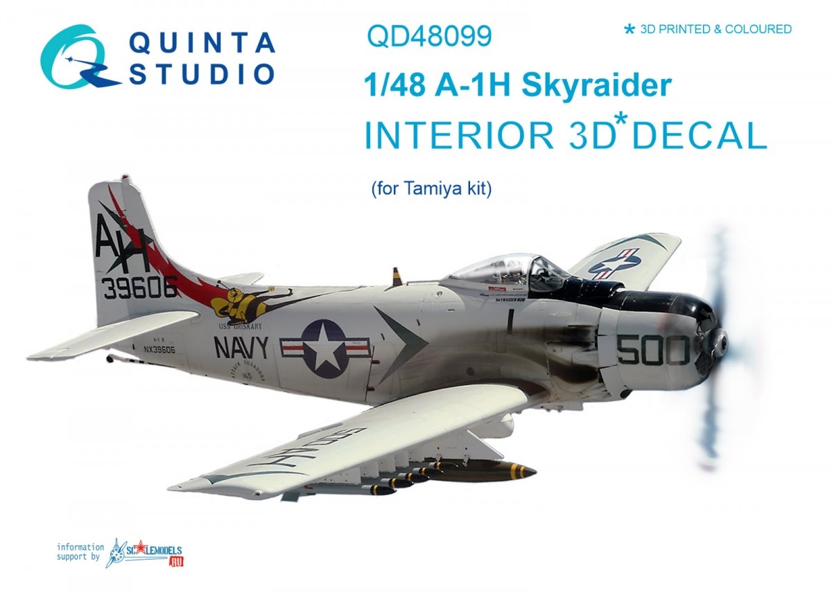 Quinta Studio QD48099 A-1H 3D-Printed &amp;amp; coloured Interior on decal paper (for Tamiya kit) 1/48
