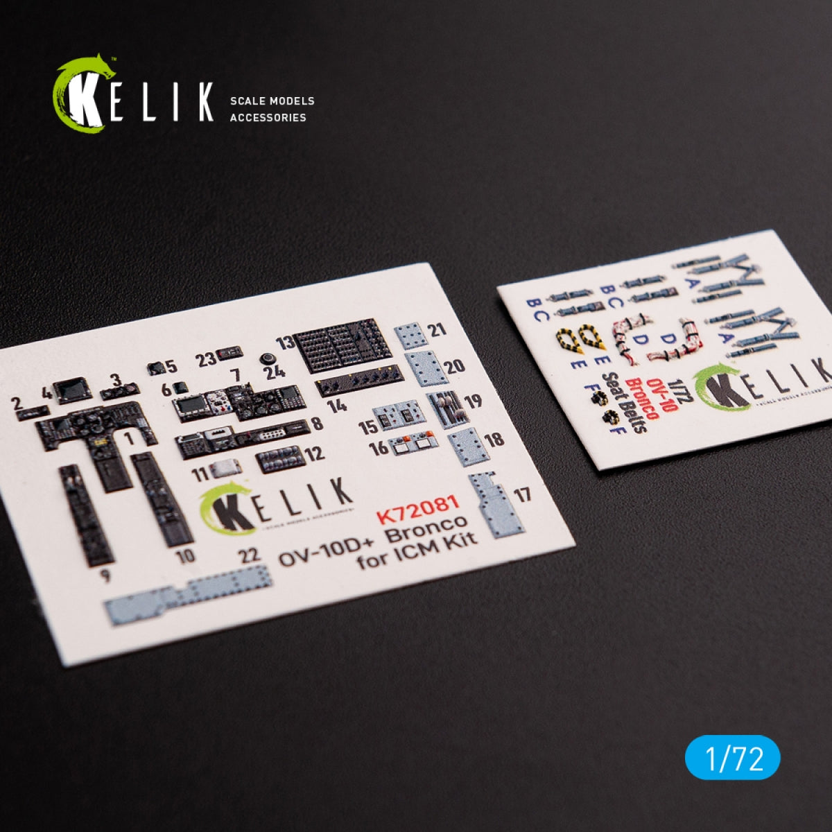 KELIK K72081 OV-10D+ "Bronco" interior 3D decals for ICM kit 1/72