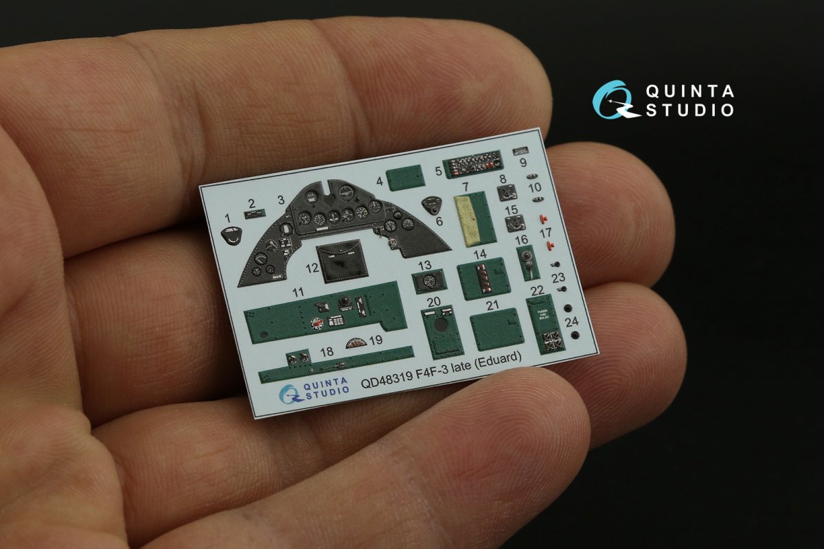 Quinta Studio QD48319 F4F-3 late 3D-Printed &amp;amp; coloured Interior on decal paper (Eduard) 1/48 – zdjęcie 4