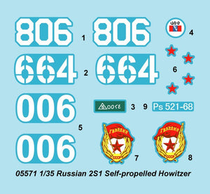 Trumpeter 05571 Russian 2S1 Self-propelled Howitzer 1/35 – zdjęcie 4