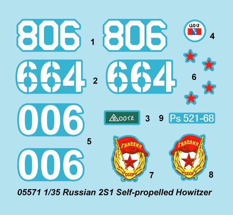 Trumpeter 05571 Russian 2S1 Self-propelled Howitzer 1/35 – zdjęcie 4