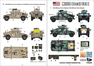 T-Model TK72015 M1114 HMMWV - Decal Set No.1 1/72 – obrázek 2