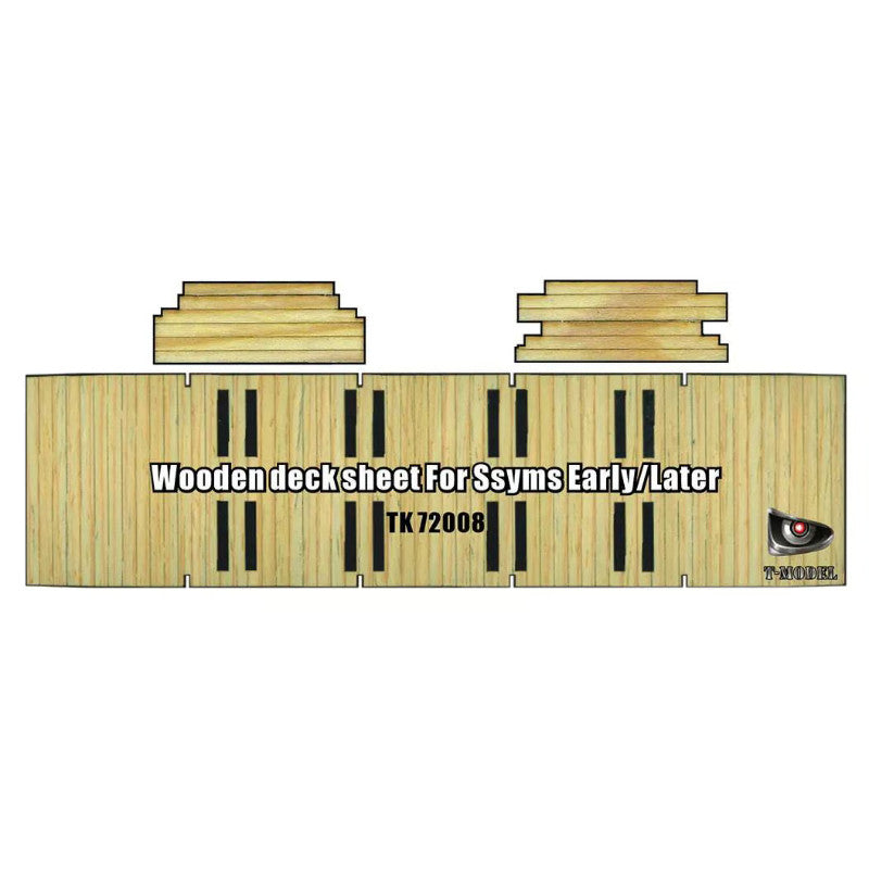 T-Model TK72008 Wooden Deck Sheet for German 80T SSyms Schwerer Platormwagen 1/72 – immagine 3