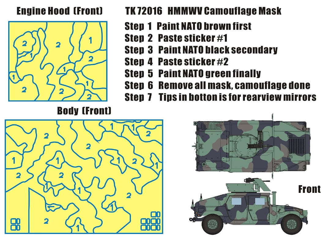 T-Model TK72016 M1114 NATO - Camouflage Mask Set 1/72 – image 3