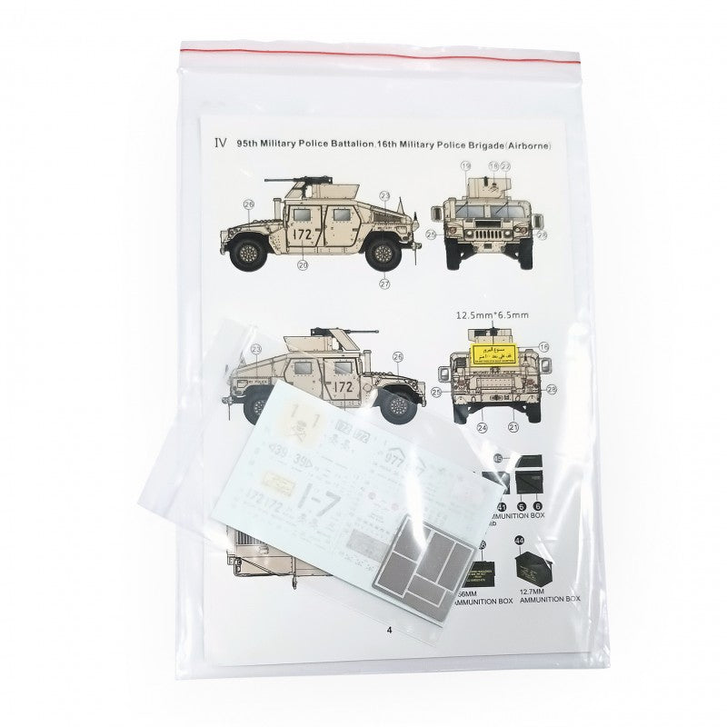 T-Model TK72015 M1114 HMMWV - Decal Set No.1 1/72 – obrázek 4