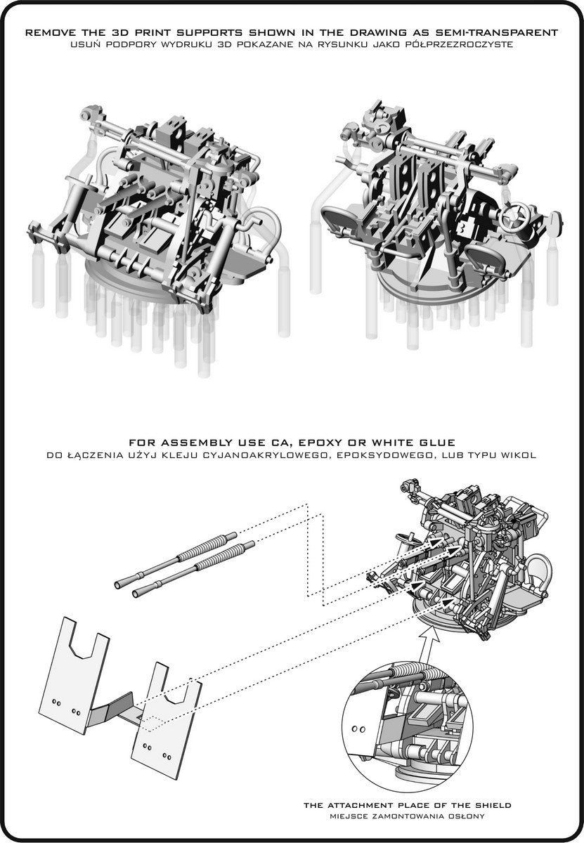 Master SM-200-012 IJN Type 96 25mm - PODWÓJNA podstawa - późna z celownikiem mechanicznym &amp;quot;Le Prieur&amp;quot; (4 szt.) 1/200 – zdjęcie 7