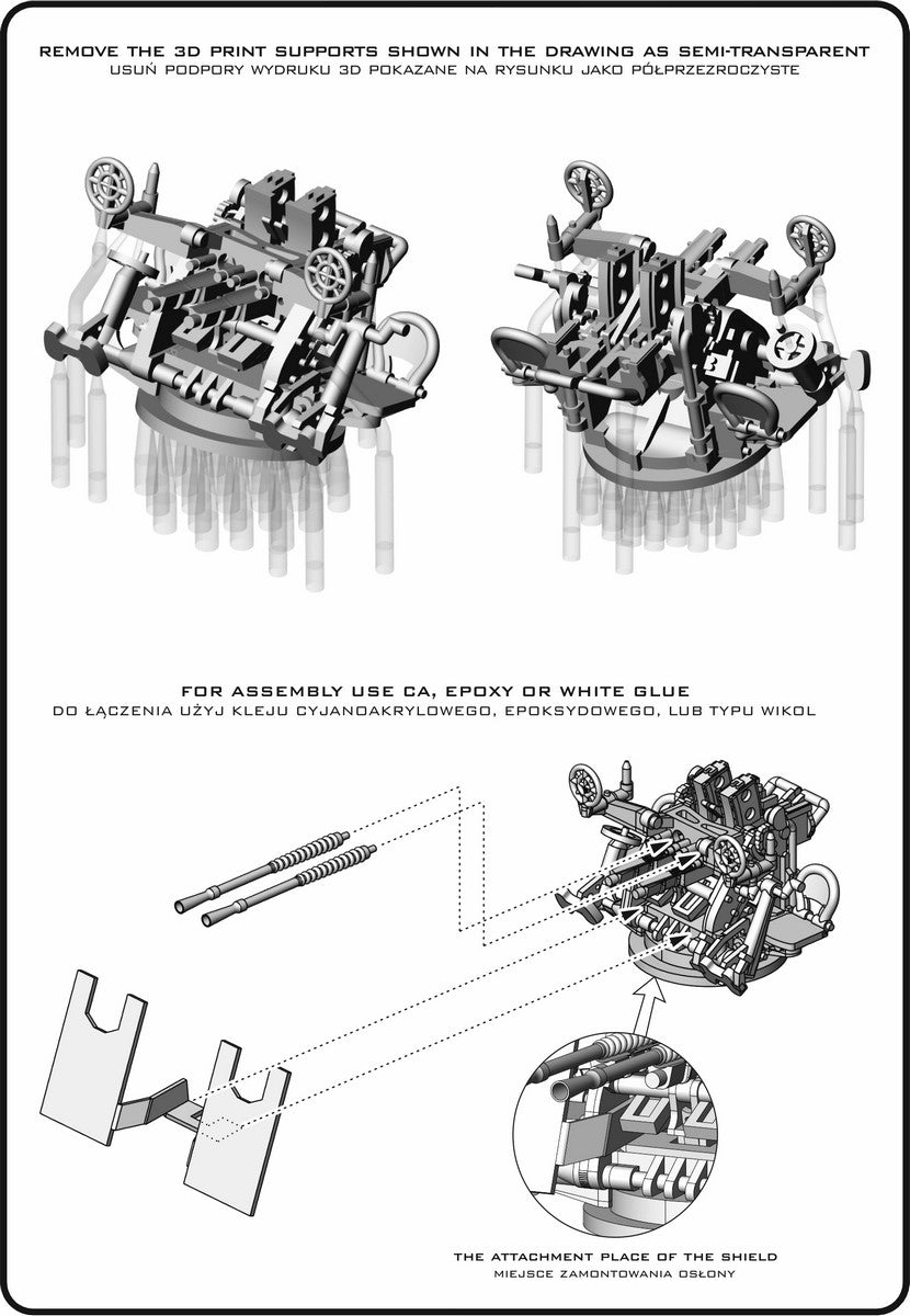 Master SM-350-122 IJN Type 96 25mm - PODWÓJNA podstawa - wczesna z celownikiem pierścieniowym (6 szt.) 1/350 – zdjęcie 7