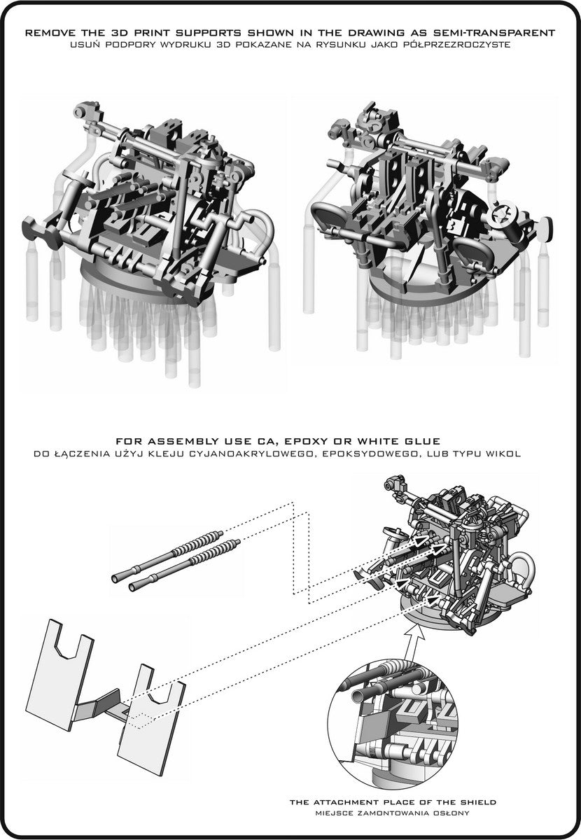 Master SM-350-123 IJN Type 96 25mm - PODWÓJNA podstawa - późna z celownikiem mechanicznym &amp;quot;Le Prieur&amp;quot; (6 szt.) 1/350 – Bild 7