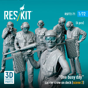 RESKIT RSF72-0071 "One busy day" carrier crew on deck (scene 2) (6 pcs) (3D Printed) 1/72