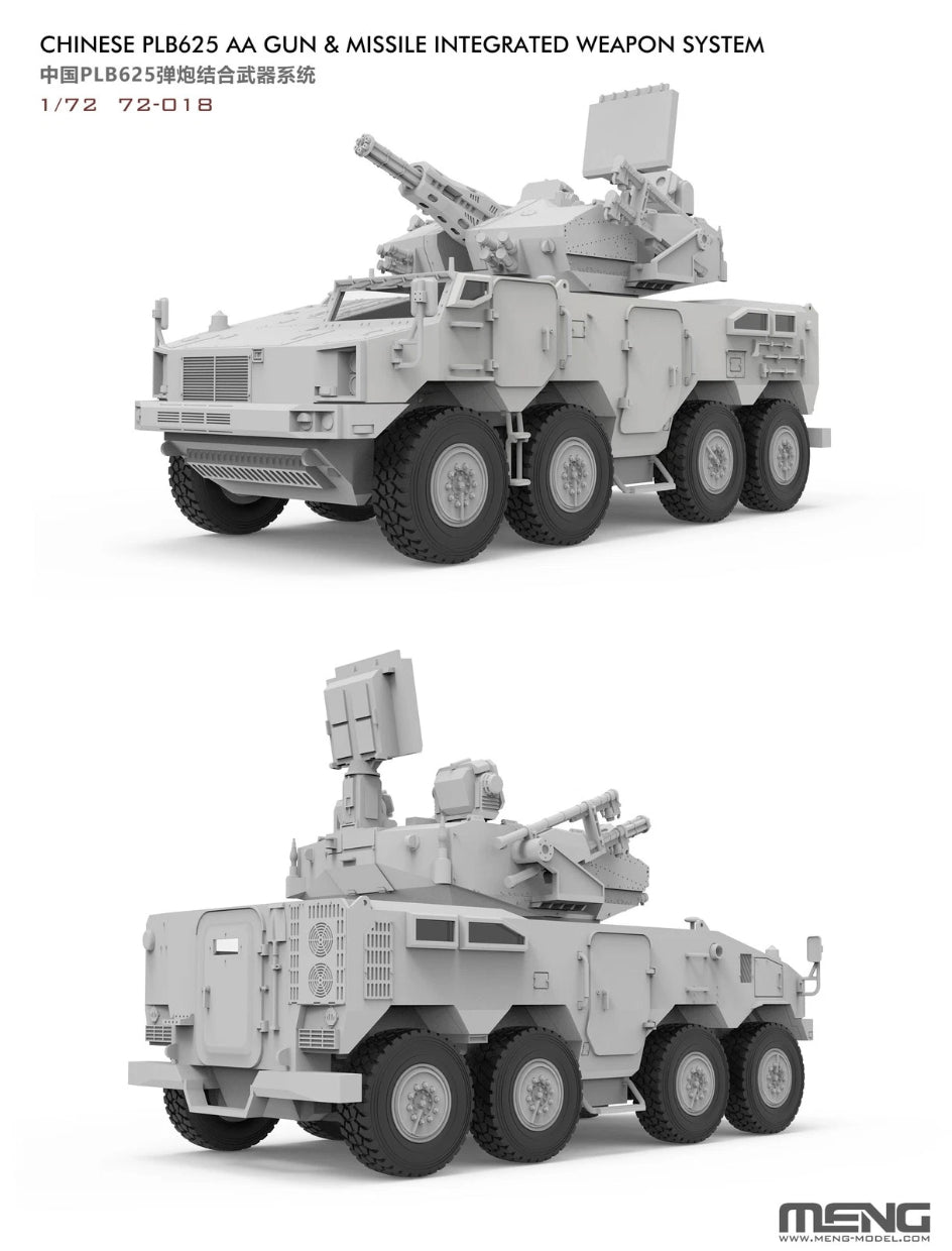 Meng 72-018 Chinese PLB625 AA Gun &amp;amp; Missile Integrated Weapon System 1/72 – imagen 2