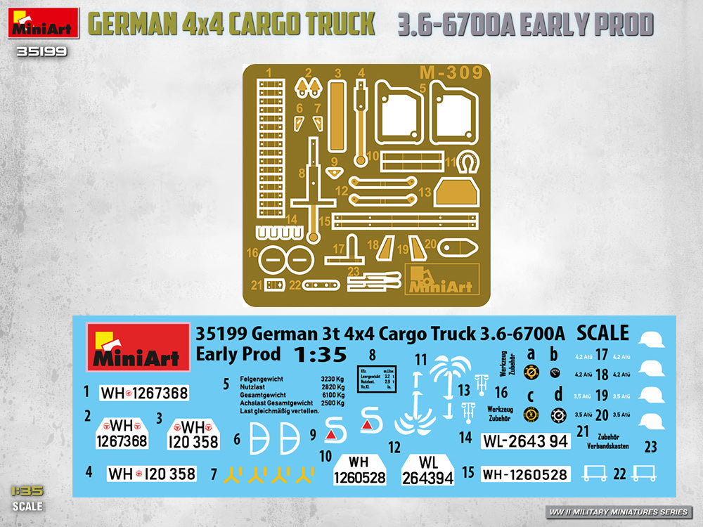 MiniArt 35199 German 3t 4x4 Cargo Truck 3.6-6700A 1/35 – zdjęcie 5