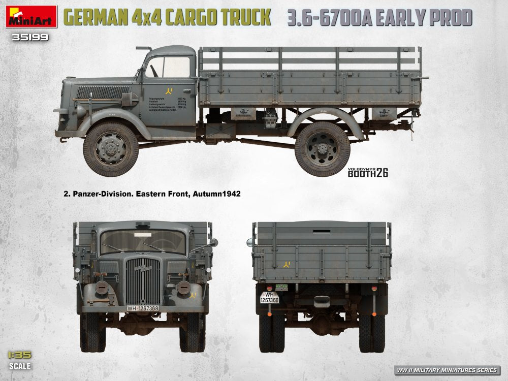 MiniArt 35199 German 3t 4x4 Cargo Truck 3.6-6700A 1/35 – zdjęcie 6