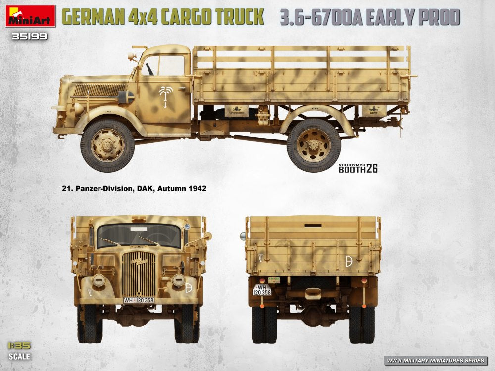 MiniArt 35199 German 3t 4x4 Cargo Truck 3.6-6700A 1/35 – zdjęcie 7