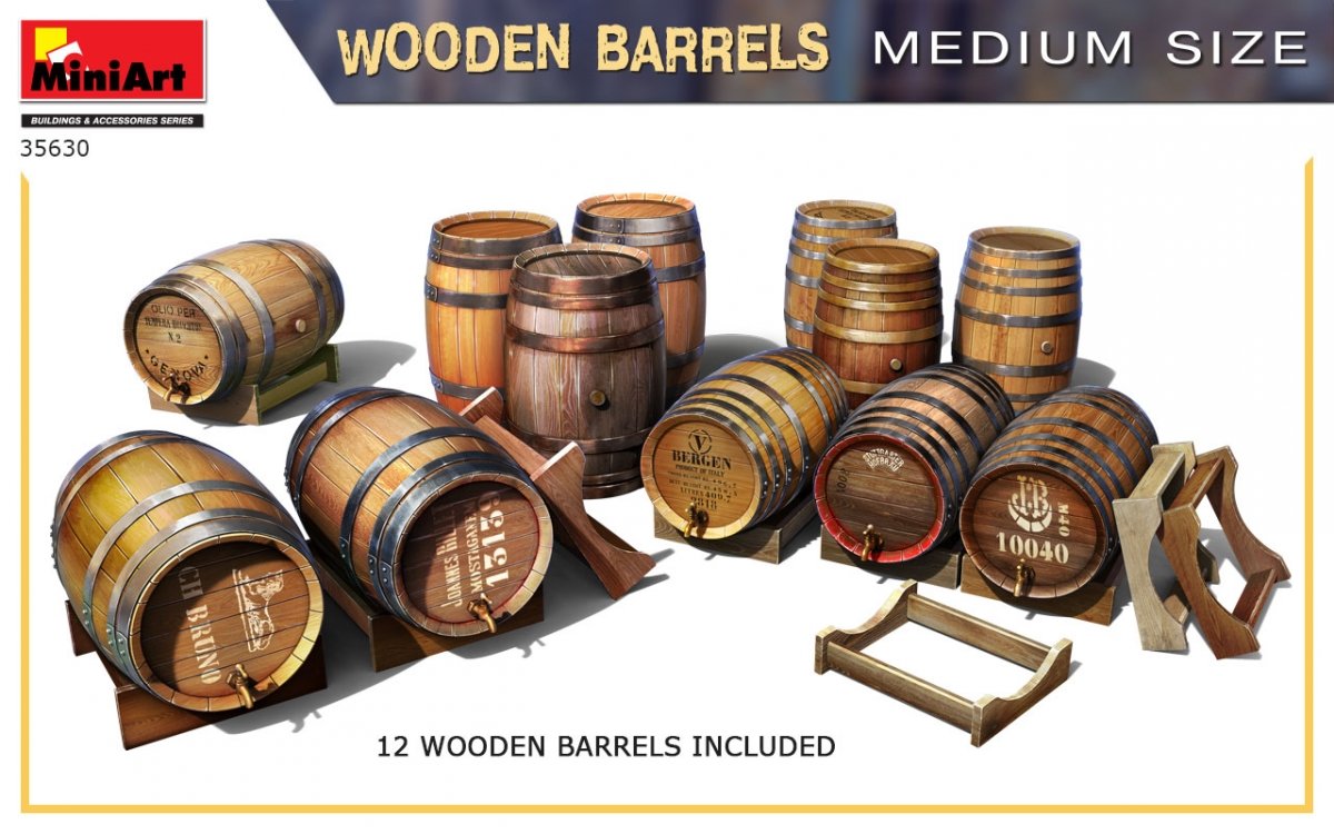 MiniArt 35630 Wooden Barrels. Medium Size 1/35 – image 4