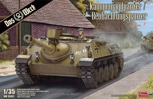 Das Werk DW35031 Kanonenjagdpanzer / Beobachtungspanzer Chasseur de chars allemand / Véhicule d&amp;#39;observation de l&amp;#39;artillerie (2 en 1) 1/35