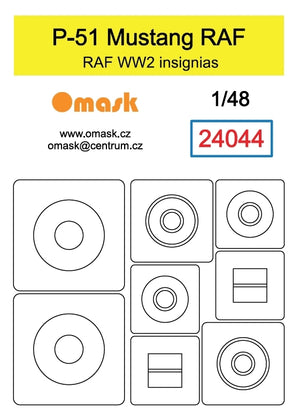 Omask 24044 P-51 Mustang RAF insignias 1/48