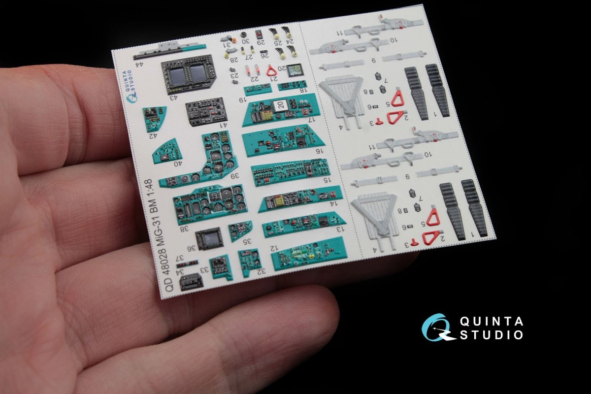Quinta Studio QD48028 MiG-31BM 3D-Printed &amp;amp; coloured Interior on decal paper (for AMK kit) 1/48 – zdjęcie 4