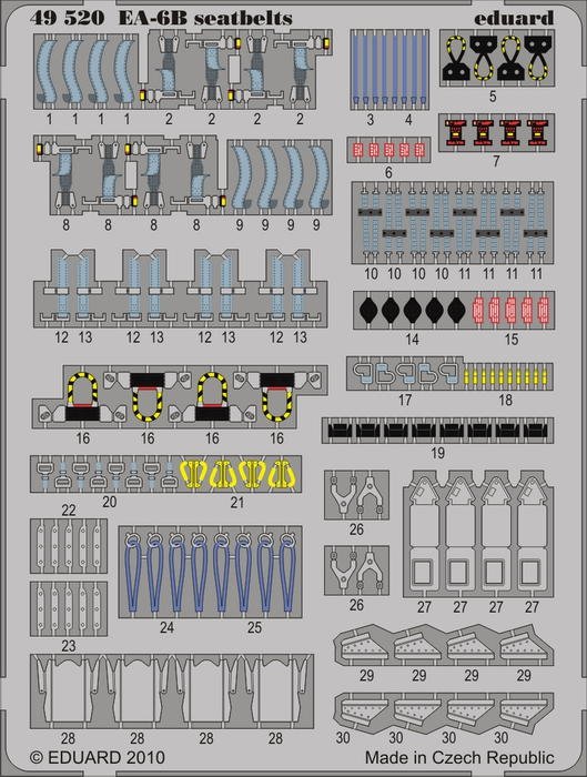 Ceintures de sécurité Eduard 49520 EA-6B 1/48 (KINETIC MODEL)