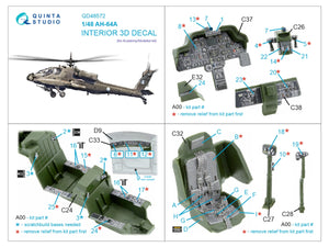 Quinta Studio QD48572 AH-64A 3D-Printed &amp;amp; coloured Interior on decal paper (Academy/Modelist) 1/48 – zdjęcie 12
