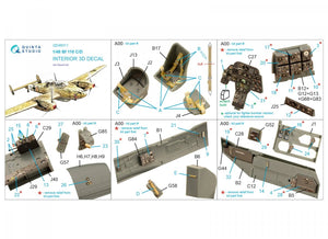 Quinta Studio QD48311 Bf 110C/D 3D-Printed &amp;amp; colored Interior on decal paper (Eduard) 1/48 – image 6