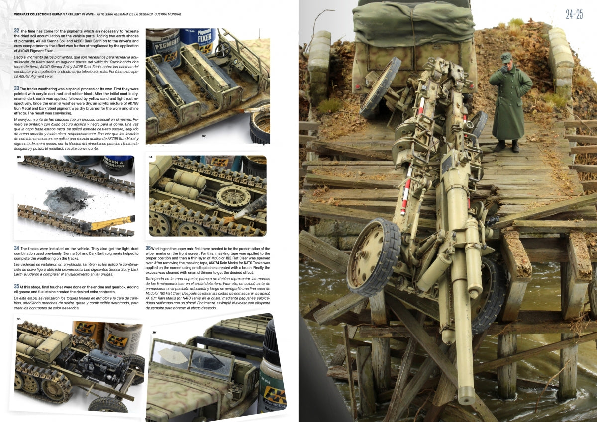 AK Interactive AK4907 WORN ART COLLECTION ISSUE 05 – GERMAN ARTILLERY - Bilingual English/Spanish – zdjęcie 3