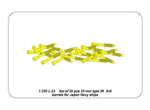Aber 350L-23 Set of 20 pcs 25 mm type 96 A/A barrels for Japan ships 1/350 – zdjęcie 8
