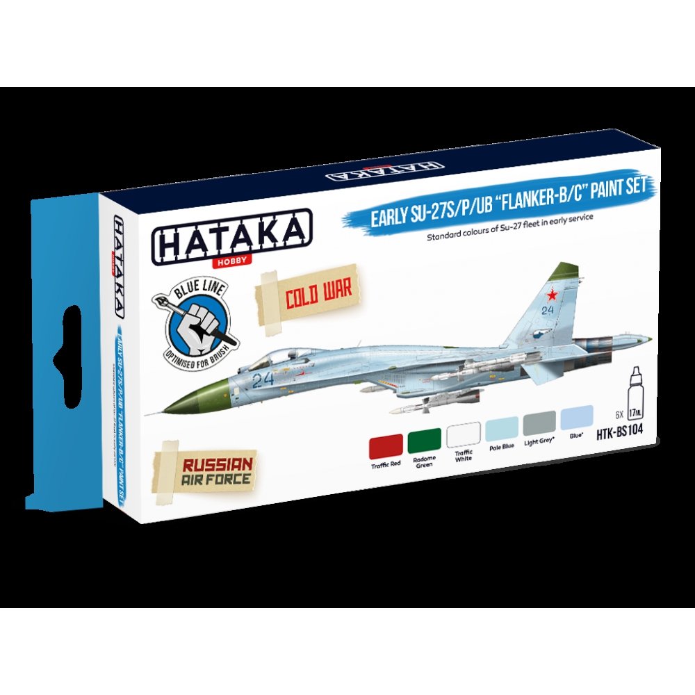 Hataka HTK-BS104 Early Su-27S/P/UB &amp;quot;Flanker-B/C&amp;quot; paint set (6x17ml)