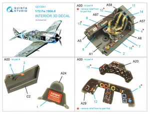 Quinta Studio QD72041 Fw 190A-8 3D-Printed &amp;amp; coloured Interior on decal paper (Eduard) 1/72 – zdjęcie 2