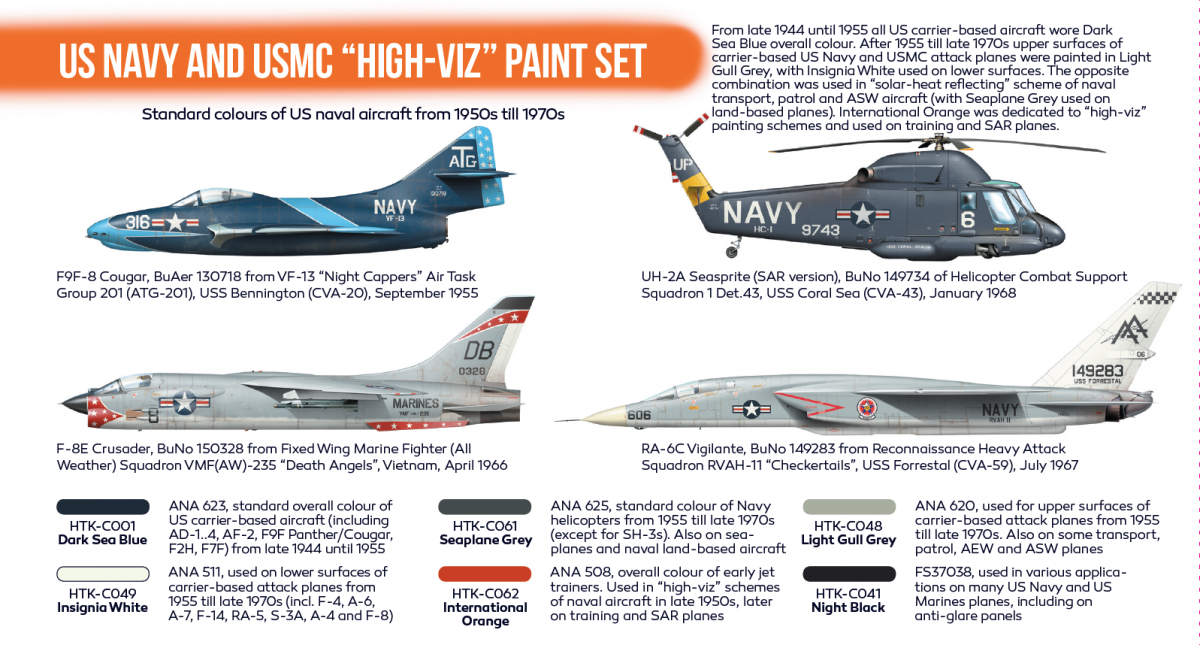 Hataka HTK-CS18 ORANGE LINE – US Navy and USMC high-viz Paint Set 6x17ml – zdjęcie 3