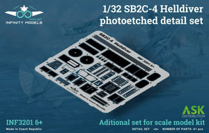 Infinity Models INF3201-06+ SB2C-4 Helldiver photoetched detail set 1/32