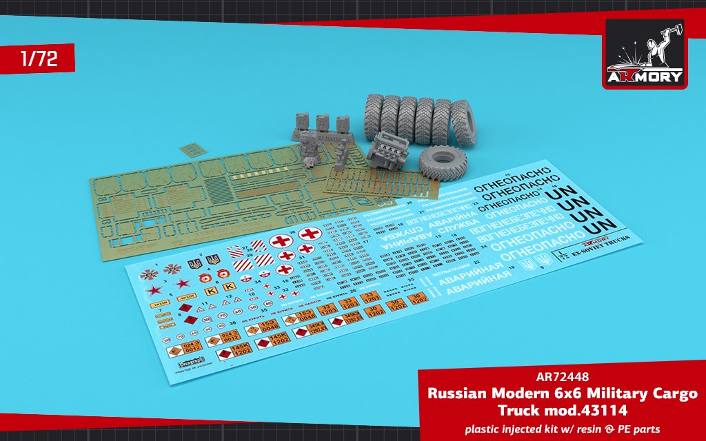 Armory Models 72448-R Russian Modern 6×6 Military Cargo Truck mod.43114 1/72 – image 2