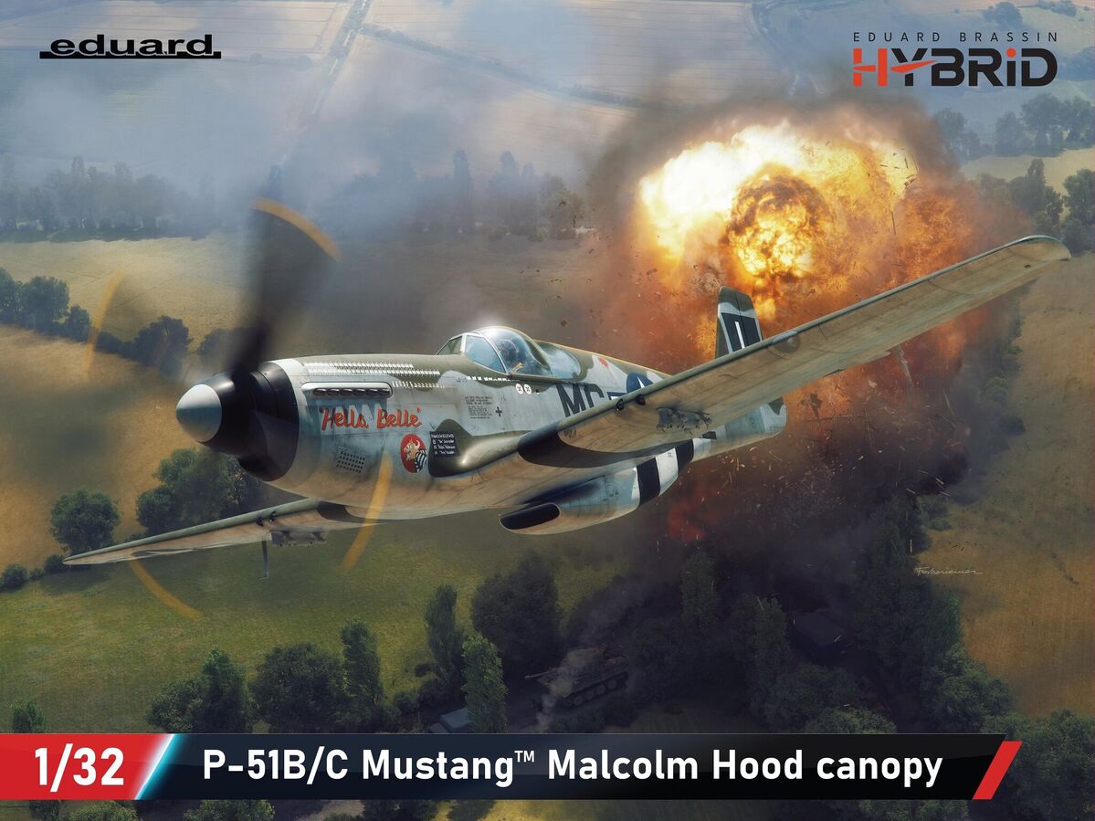 Eduard 932013 North American P-51 B Mustang (Malcolm Hood Canopy) Hybrid Edition 1/32