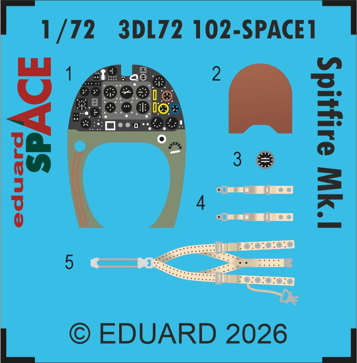 Eduard 3DL72102 Supermarine Spitfíre Mk.I - Space Set for Eduard Kits 1/72