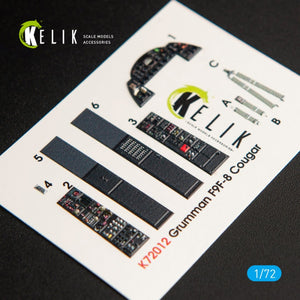 KELIK K72012 F9F-8 &amp;quot;COUGAR&amp;quot; INTERIOR 3D DECALS FOR HASEGAWA KIT 1/72