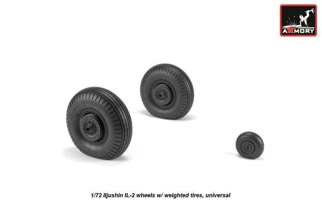 Armory Models AW72055 Iljushin IL-2 Bark early type wheels w/ weighted tires 1/72 – zdjęcie 3