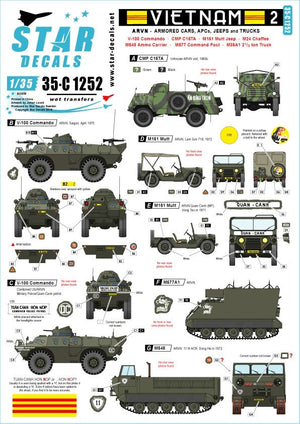 Star Decals 35-C1252 Vietnam #2. ARVN V-100 1 1/35
