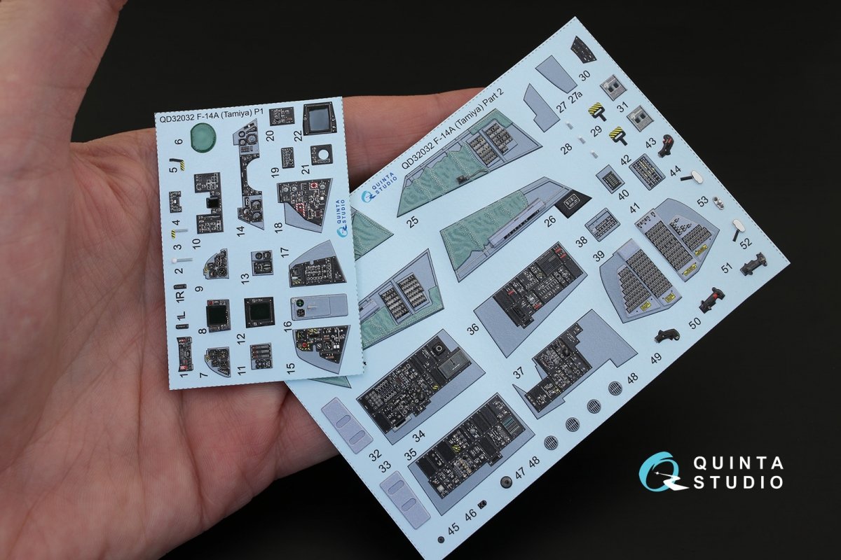 Quinta Studio QD32032 F-14A 3D-Printed &amp;amp; coloured Interior on decal paper (for Tamiya kit) 1/32 – zdjęcie 2