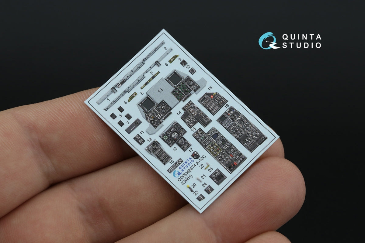 Quinta Studio QDS-48474 A-10C 3D-Printed colored Interior on decal paper (GWH) (Small version) 1/48 – image 3