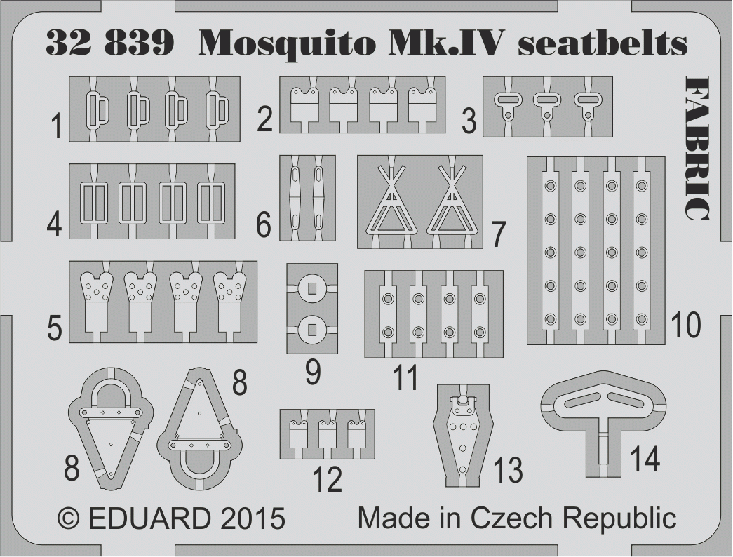Eduard 32839 Mosquito Mk. IV seatbelts FABRIC 1/32 HK Models – zdjęcie 2