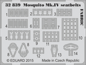 Eduard 32839 Mosquito Mk. IV seatbelts FABRIC 1/32 HK Models – zdjęcie 2
