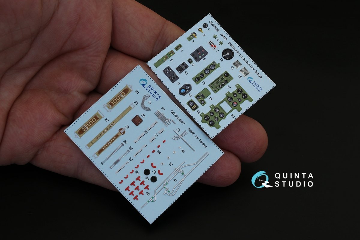 Quinta Studio QD32026 A6M5 (Mitsubishi prod.) 3D-Printed &amp;amp; colored Interior on decal paper (for Tamiya kit) 1/32 – image 2