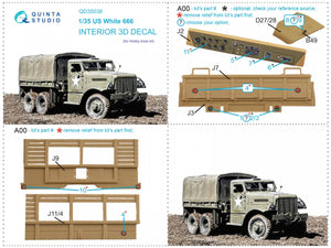 Quinta Studio QD35038 US White 666 3D-Printed &amp;amp; coloured Interior on decal paper (Hobby Boss) 1/35 – zdjęcie 6
