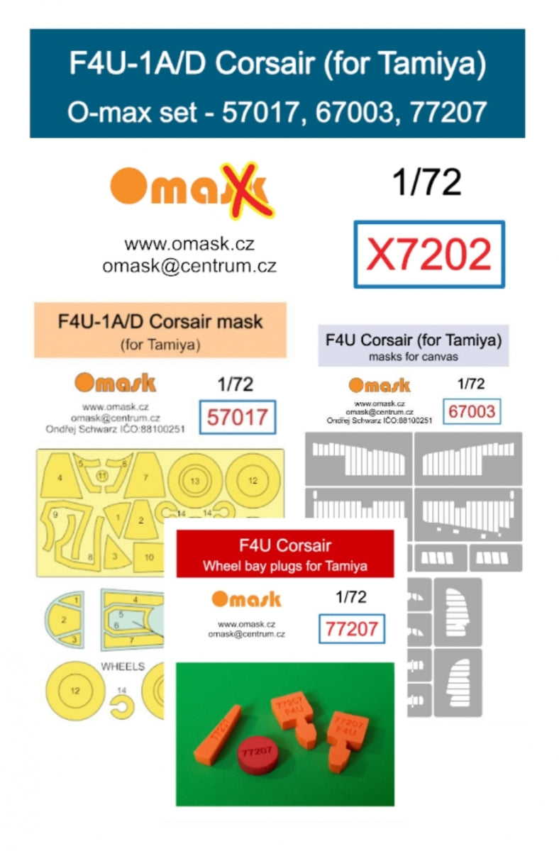 Omask X7202 F4U-1A/D Corsair O-max set (for Tamiya) 1/72