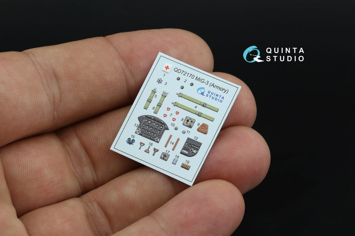 Quinta Studio QD72170 MiG-3 3D-Printed coloured Interior on decal paper (Armory) 1/72 – zdjęcie 6